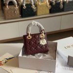 Dior Lady Dior Mini Burgundy Cannage Bag