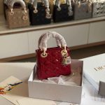 Dior Lady Dior Mini Cherry Red Patent Bag