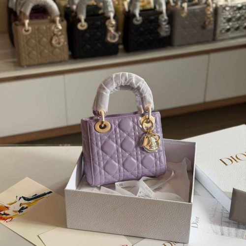 Dior Lady Dior Mini Lilac Lambskin Bag