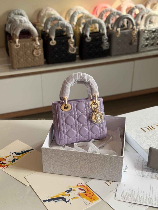 Dior Lady Dior Mini Lilac Lambskin Bag