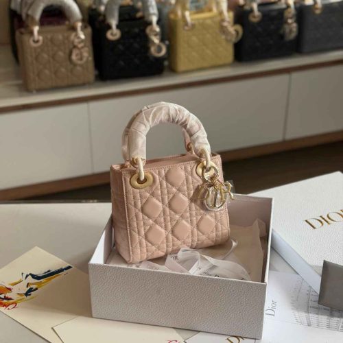 Dior Lady Dior Mini Pale Pink Lambskin Bag