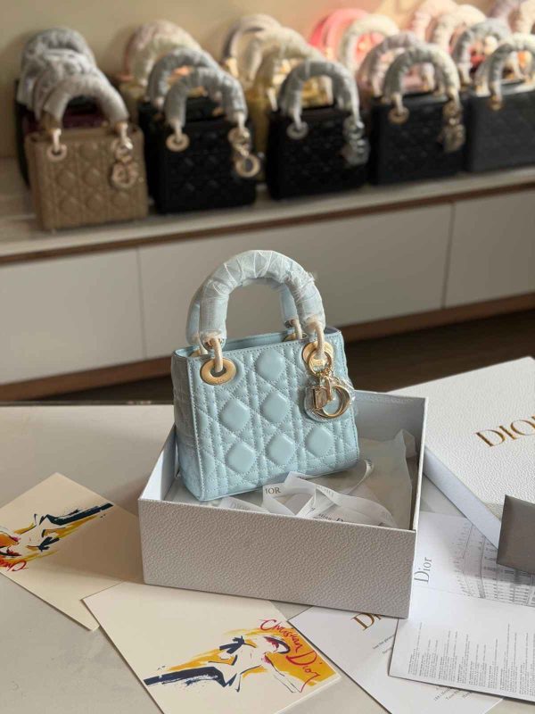 Dior Lady Dior Mini Placid Blue Lambskin Bag
