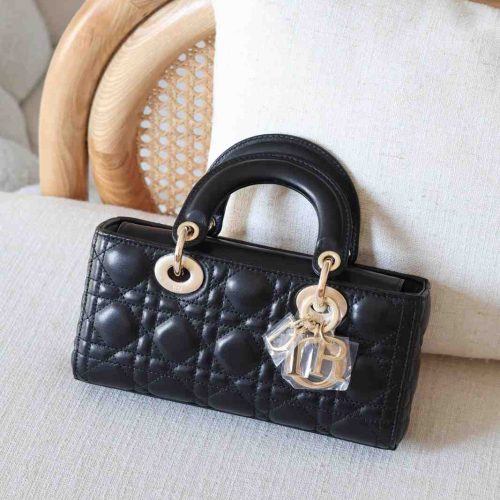 Dior Lady D-Joy Small Black Lambskin Cannage