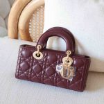 Dior Lady D-Joy Small Burgundy Cannage Lambskin