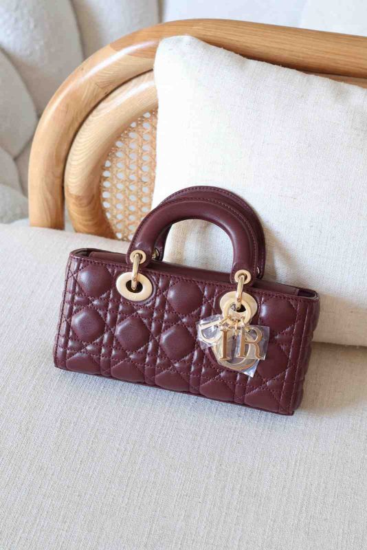 Dior Lady D-Joy Small Burgundy Cannage Lambskin
