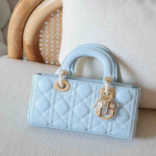 Dior Lady D-Joy Small Ice Blue Cannage Lambskin
