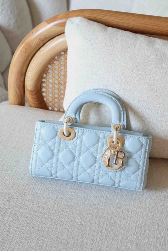 Dior Lady D-Joy Small Ice Blue Cannage Lambskin