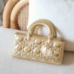 Dior Lady D-Joy Small Metallic Gold Calfskin