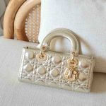 Dior Lady D-Joy Small Metallic Light Gold Calfskin