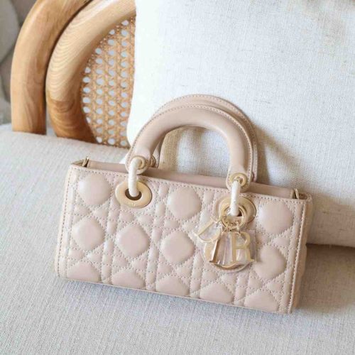 Dior Lady D-Joy Small Powder Beige Cannage Lambskin