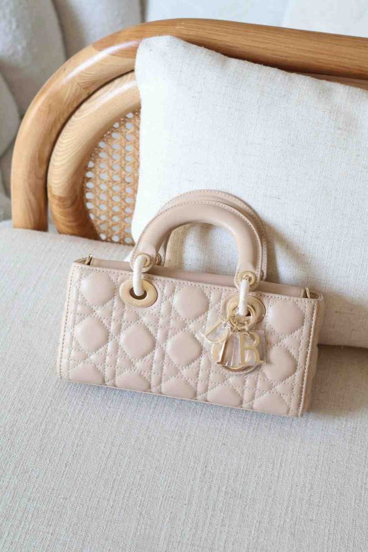 Dior Lady D-Joy Small Powder Beige Cannage Lambskin