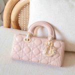 Dior Lady D-Joy Small Powder Pink Patent Calfskin
