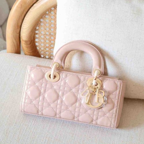 Dior Lady D-Joy Small Powder Pink Patent Calfskin