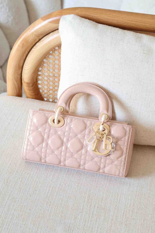 Dior Lady D-Joy Small Powder Pink Patent Calfskin