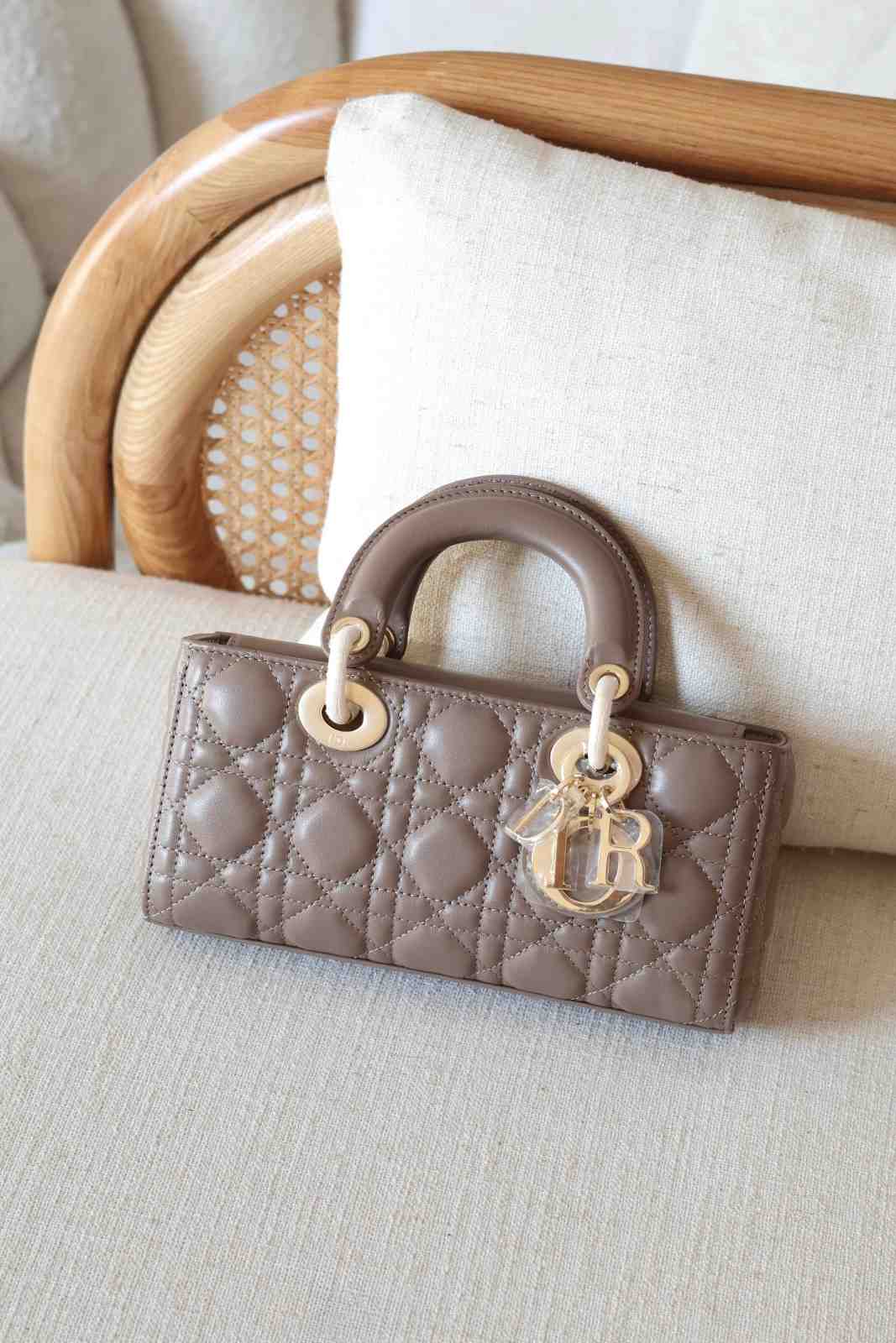 Dior Lady D-Joy Small Warm Taupe Cannage Lambskin Dior Lady D-Joy Small Warm Taupe Cannage Lambskin