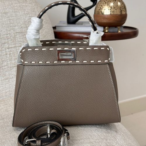 Fendi Peekaboo ISeeU Taupe Selleria Stitches