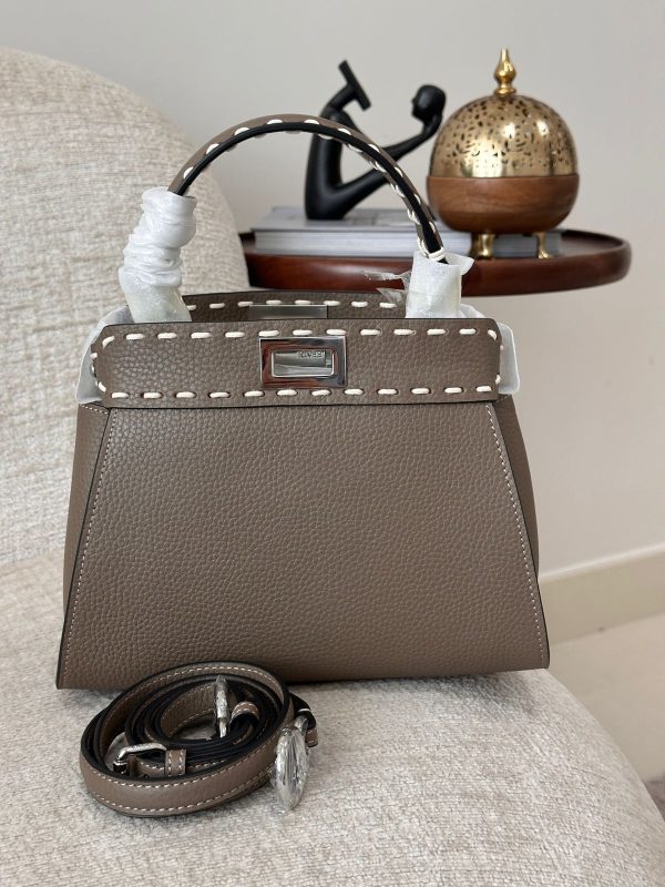 Fendi Peekaboo ISeeU Taupe Selleria Stitches