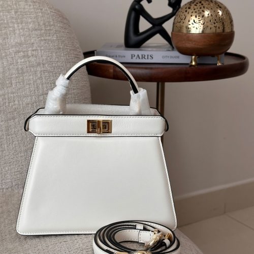 Fendi Peekaboo ISeeU Petite White Bag