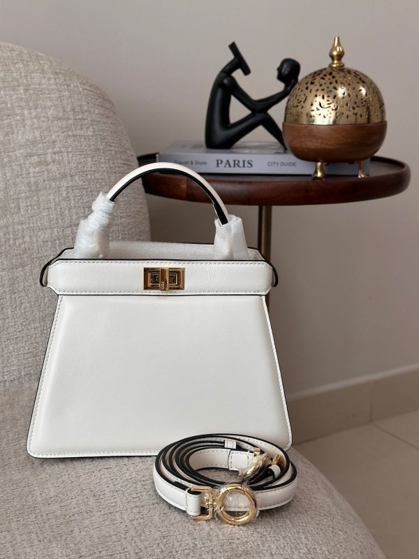 Fendi Peekaboo ISeeU Petite White Bag