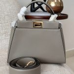 Fendi Peekaboo Mini Dove Grey Satchel Bag