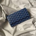 Goyard Goyardine Canvas Blue Varenne Continental Wallet