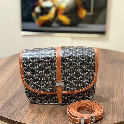 Goyard Belvedere PM Bag Black Tan