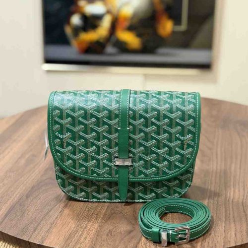 Goyard Belvedere PM Bag Green Canvas