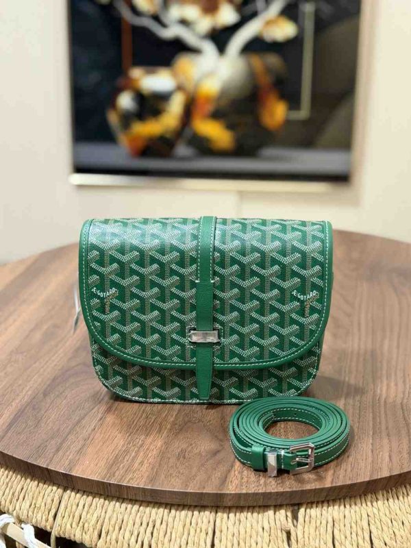 Goyard Belvedere PM Bag Green Canvas