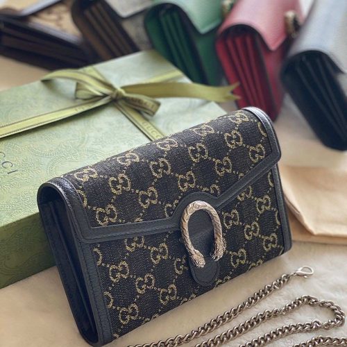 Gucci Dionysus Wallet GG Black Denim