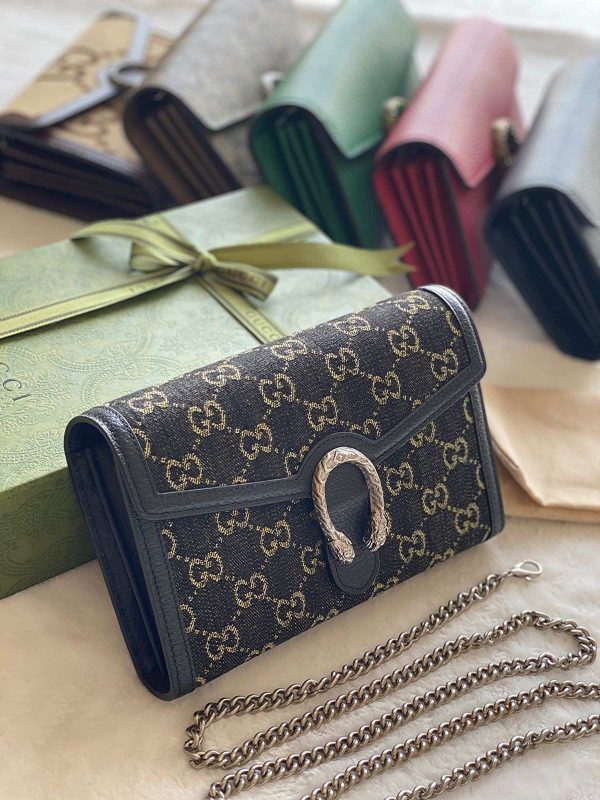 Gucci Dionysus Wallet GG Black Denim