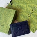 Gucci Card Wallet Black GG Embossed