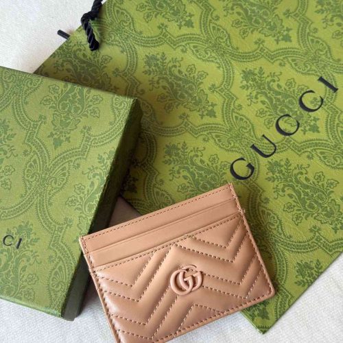 Gucci GG Marmont Card Case Pink Beige