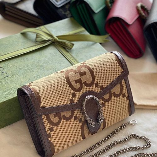 Gucci Dionysus Jumbo Wallet Brown GG Textured
