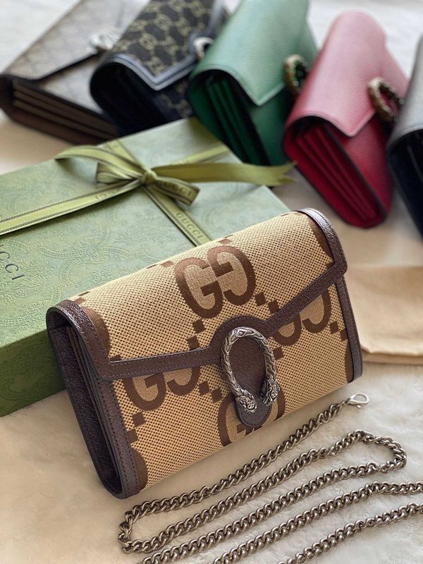 Gucci Dionysus Jumbo Wallet Brown GG Textured