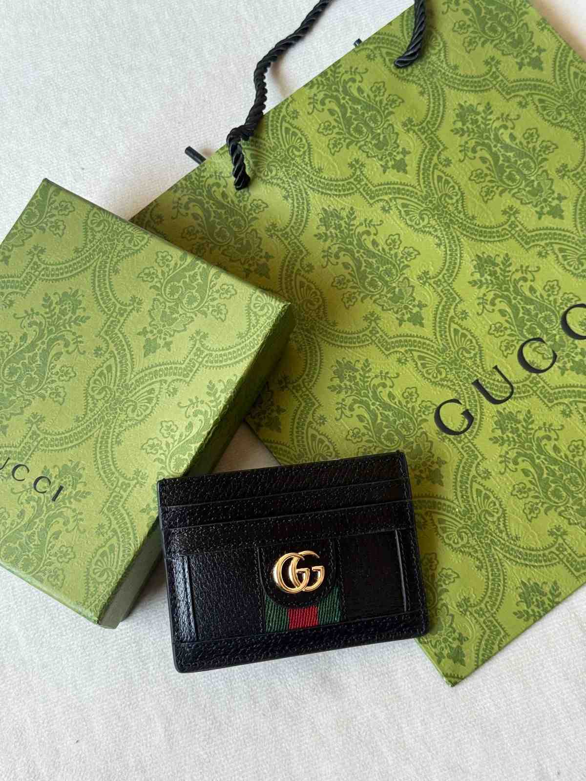 Gucci Ophidia Card Wallet Black Leather Gucci Ophidia Card Wallet Black Leather