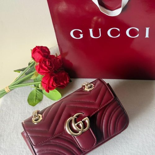 Gucci GG Marmont Small Burgundy Bag