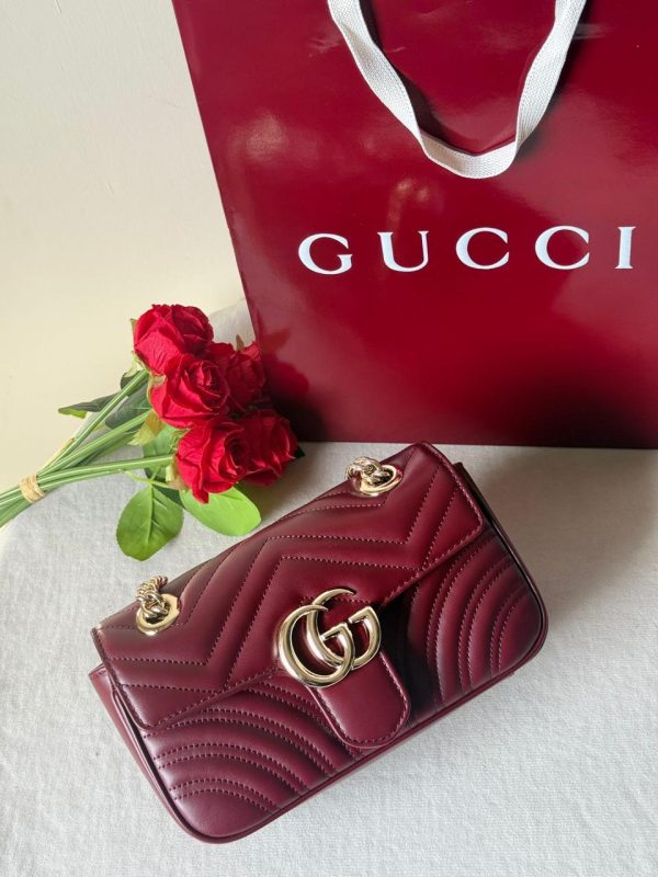 Gucci GG Marmont Small Burgundy Bag