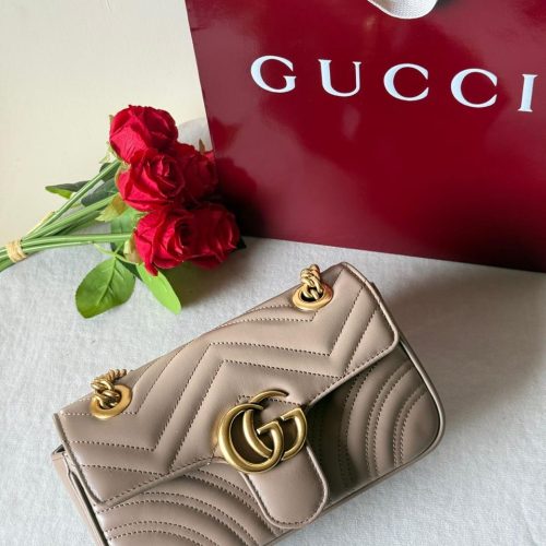 Gucci GG Marmont Small Taupe Bag