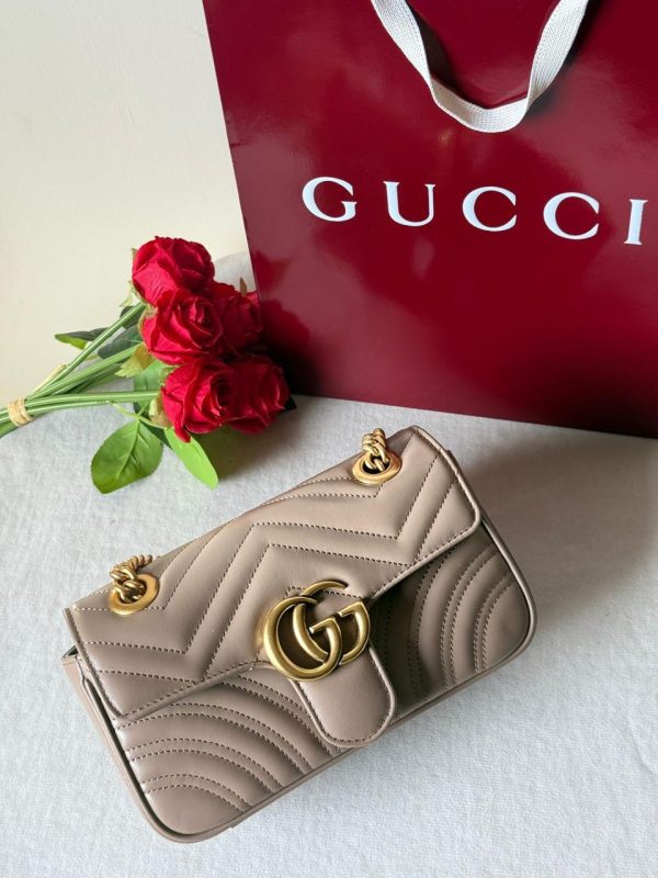 Gucci GG Marmont Small Taupe Bag