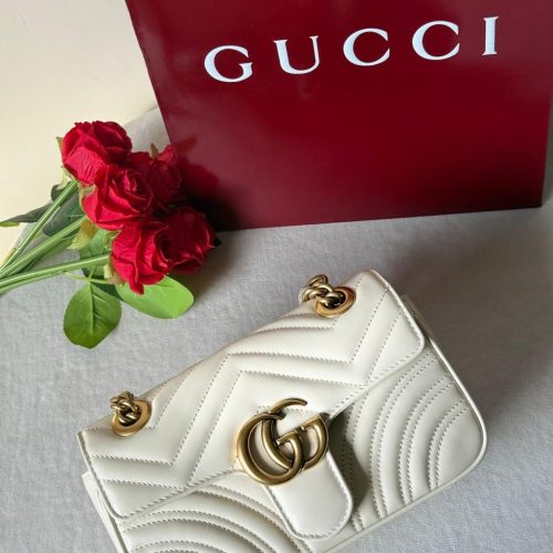 Gucci GG Marmont Small White Bag