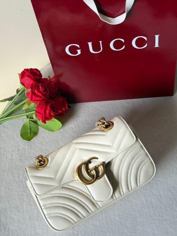 Gucci GG Marmont Small White Bag