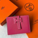 Hermes H Passant Compact Wallet in Rose Extreme Epsom Leather