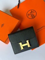 Hermes Constance Short Wallet Black Epsom Gold Hardware