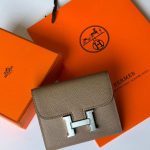 Hermes Constance Short Wallet Etoupe Epsom Silver Hardware