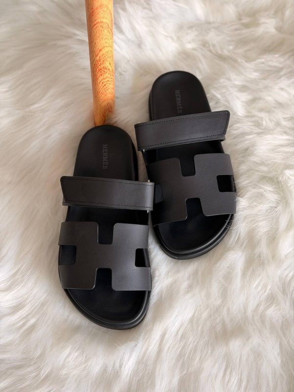 Hermes Full Black Chypre Sandals