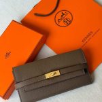 Hermes Kelly To Go Wallet Vert De Gris Epsom Leather Gold Hardware