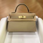 Hermes Mini Kelly 20 Beige Marfa Epsom Leather GHW