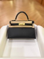 Hermes Mini Kelly 20 Black Epsom Leather GHW