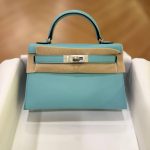 Hermes Mini Kelly 20 Blue Atoll Epsom Leather SHW