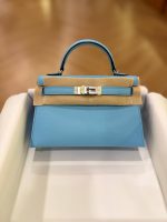 Hermes Mini Kelly 20 Blue Celeste Epsom Leather SHW